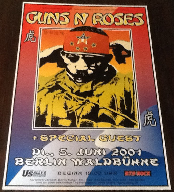 Guns n Roses Original Concert Tour Gig Poster Waldühne Berlin 2001