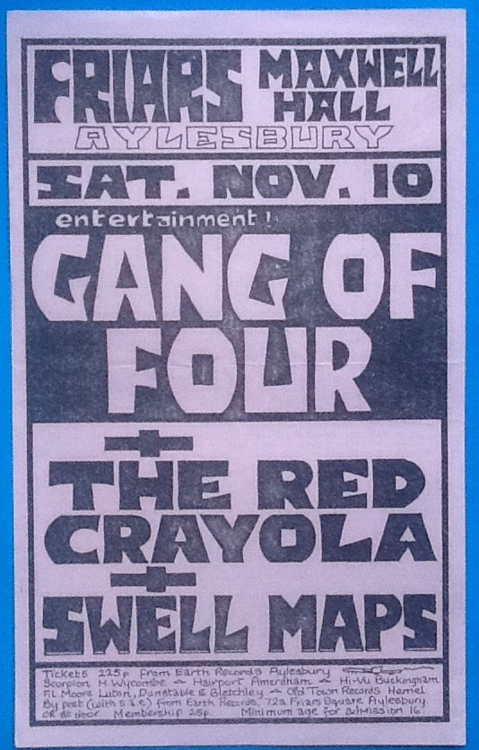 Gang of Four Concert Handbill Flyer Friars Ayelsbury 1979