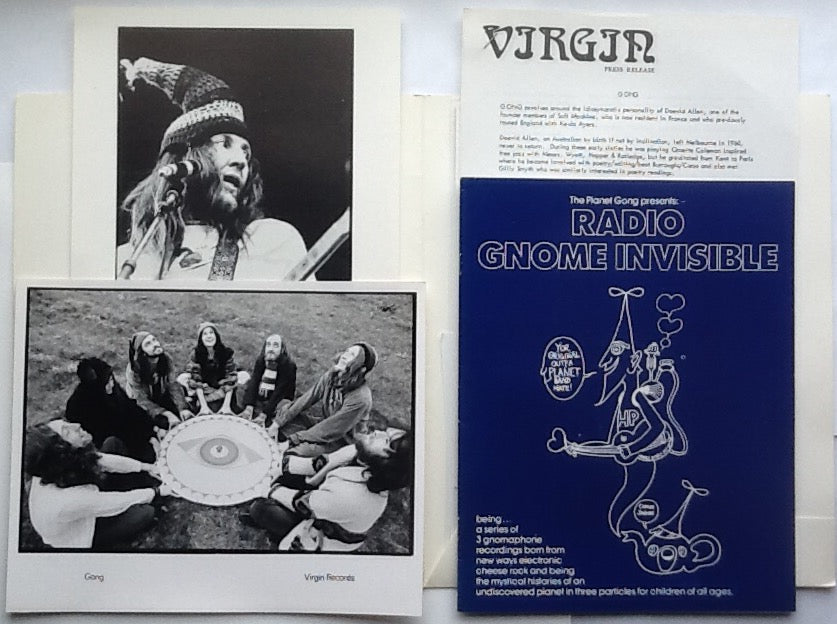 Gong Radio Gnome Invisible and Tour Virgin Promo Publicity Press Release 1973