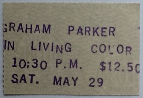 Graham Parker Used Concert Ticket Roxy Los Angeles 1982