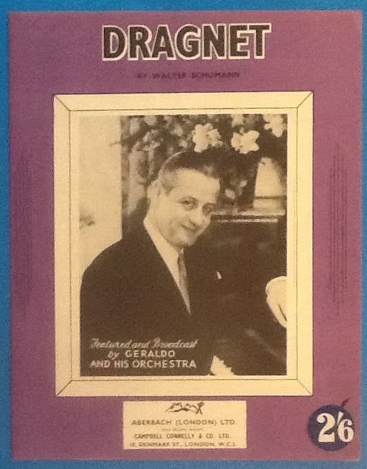 Geraldo & his Orchestra Dragnet Original Mint Sheet Music 1953