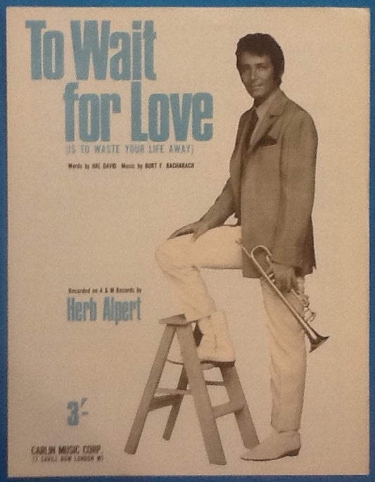 Herb Alpert To Wait For Love Original Mint Sheet Music 1963