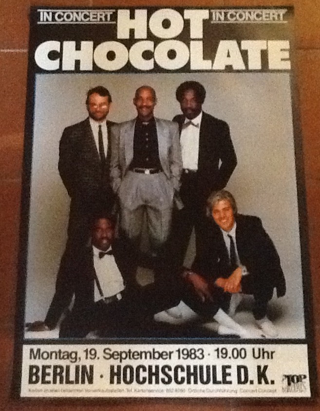 Hot Chocolate Original Concert Tour Gig Poster Hochschule D.K. Berlin 1983