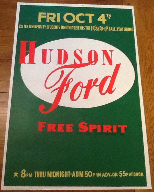 Hudson Ford (The Strawbs ) Original Promo Concert Tour Gig Poster Exeter University 1974