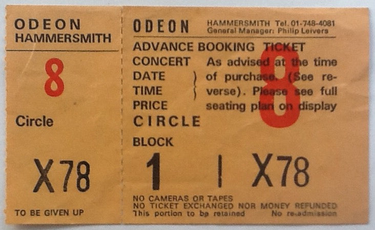 Howard Jones Original Unused Concert Ticket Hammersmith Odeon London 1984
