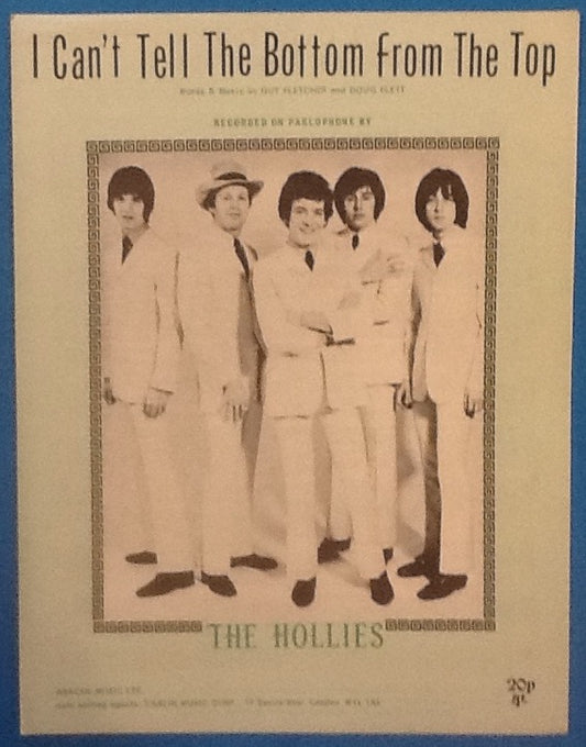 Hollies I Can't Tell The Bottom From The Top Original Mint Sheet Music 1970