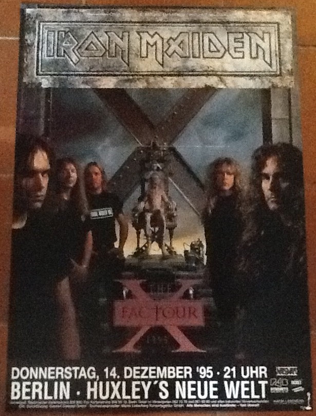 Iron Maiden Original Concert Tour Gig Poster Huxley’s Neue Welt Berlin 1995