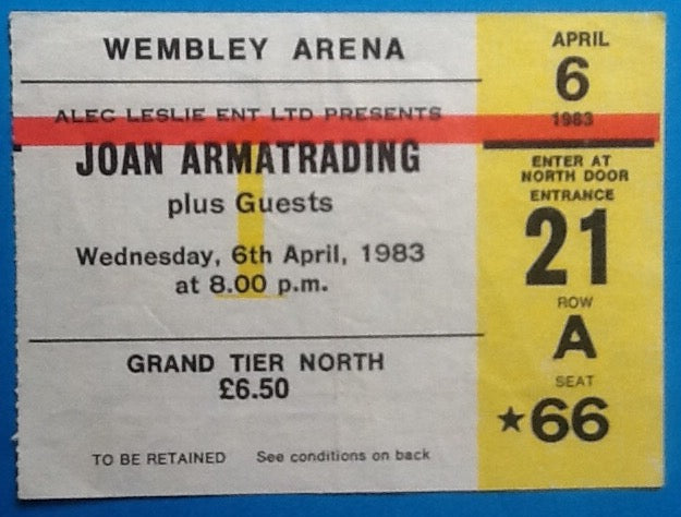 Joan Armatrading Original Used Concert Ticket London 1983