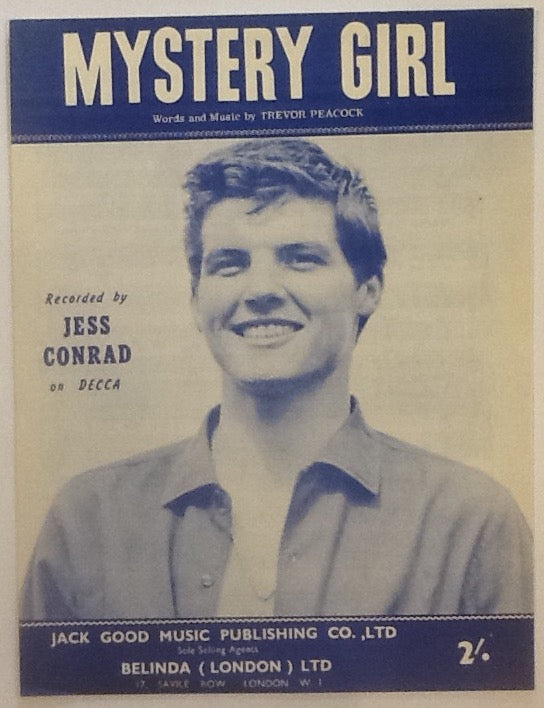 Jess Conrad Mystery Girl Original Mint Sheet Music 1961