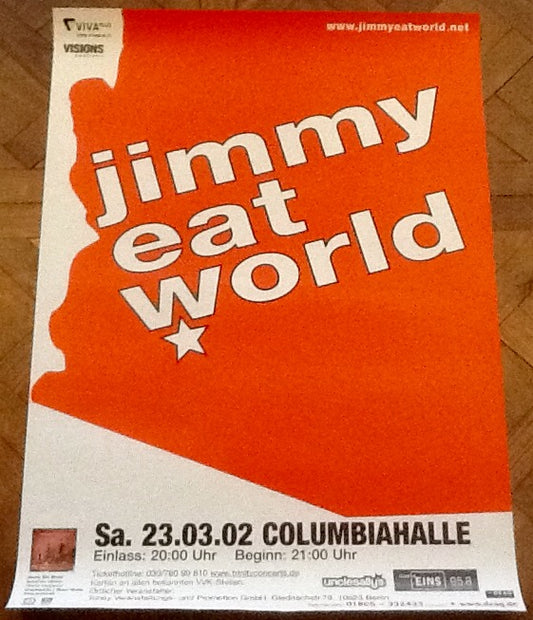 Jimmy Eat World Original Concert Tour Gig Poster Columbiahalle Berlin 2002