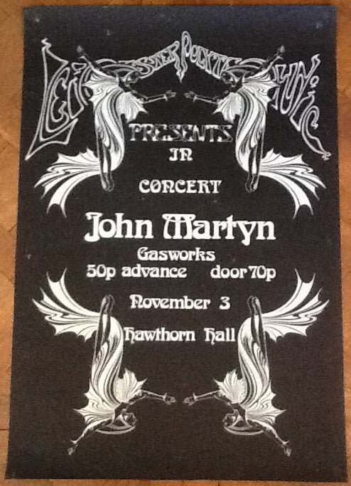John Martyn Original Cncert Tour Gig Poster Hawthorn Hall Leicester Polytechnic 1972