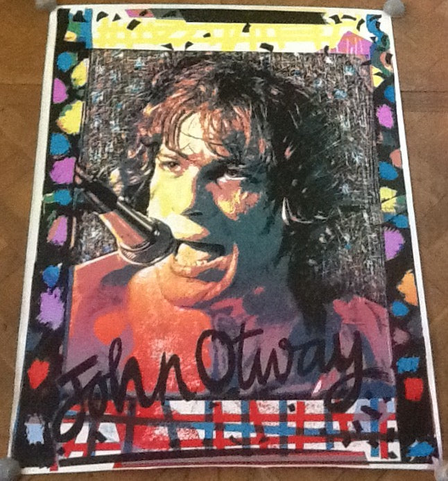 John Otway Original Autographed Signed Colour Promo Poster 1970s