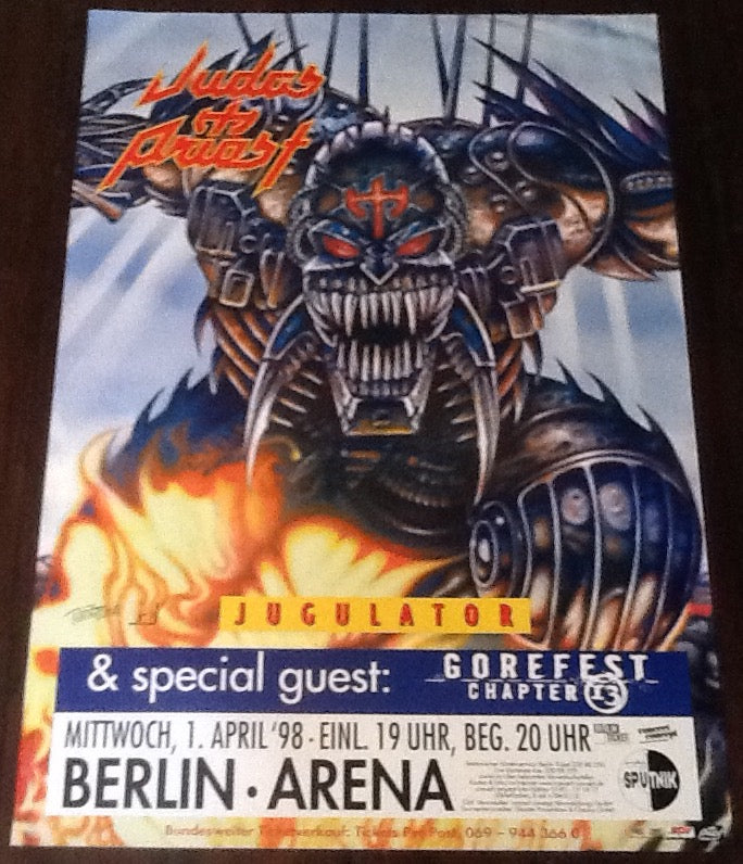 Judas Priest Gorefest Original Concert Tour Gig Poster Berlin Arena 1998