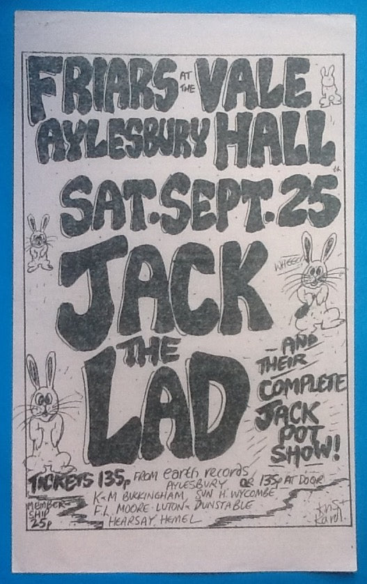 Jack The Ladd Concert Handbill Flyer Friars Aylesbury 1976