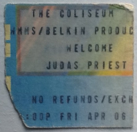 Judas Priest Original Used Concert Ticket Richfield Coliseum 6th Apr 1984