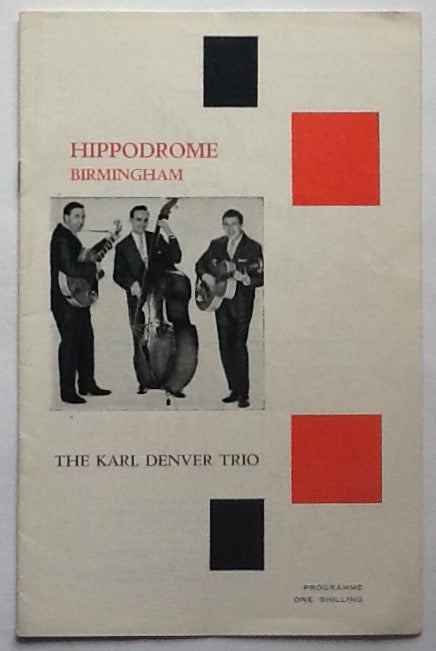 Karl Denver Trio Original Concert Tour Gig Programme Hippodrome Birmingham 1963