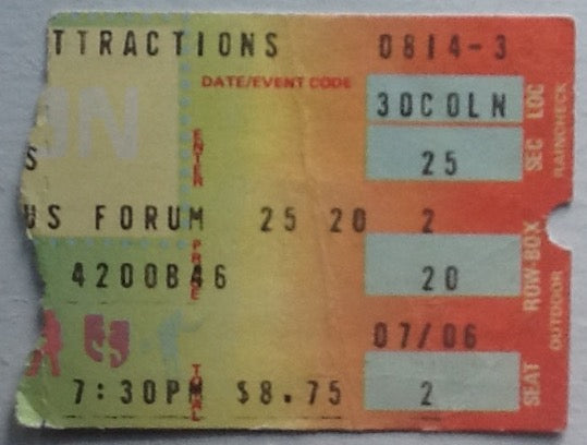 Kinks Original Used Concert Ticket Forum Los Angeles 1981