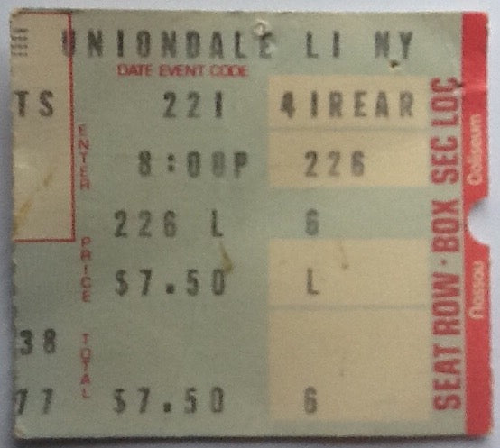 Kiss Original Used Concert Ticket Nassau Veterans Memorial Coliseum Uniondale 1977