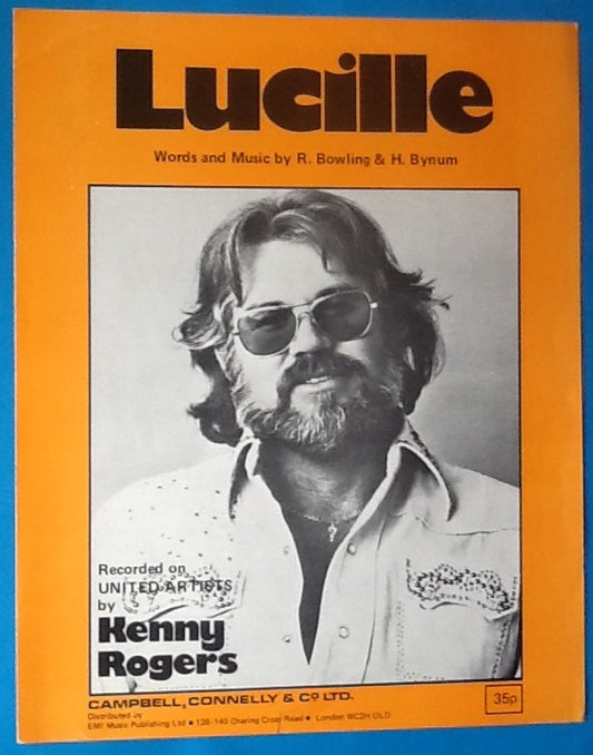 Kenny Rogers Lucille Original Sheet Music 1976