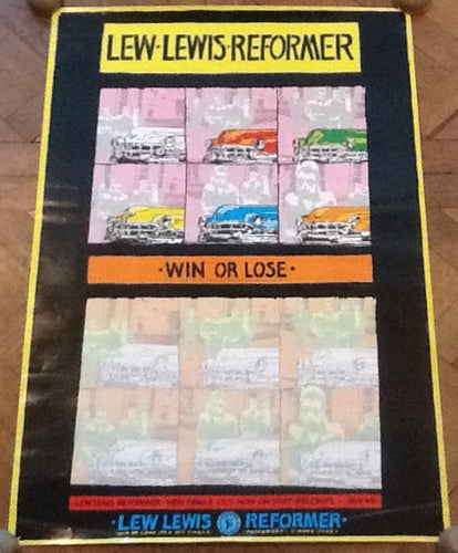 Lee Lewis Reformer Win Or Lose Original Promo Poster Stiff Records 1978