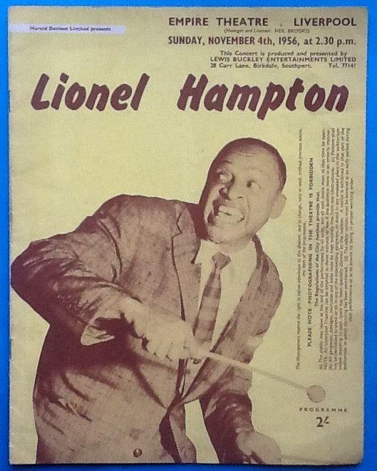 Lionel Hampton Original Concert Programme Empire Theatre Liverpool 1956