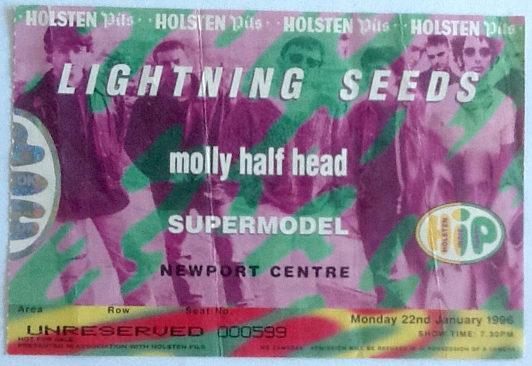 Lightning Seeds Original Used Concert Ticket Newport Centre 1996