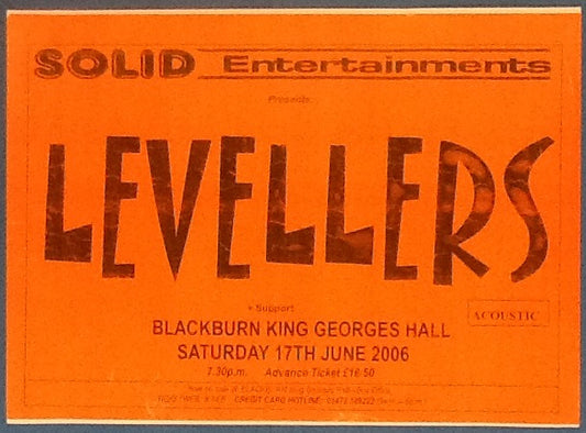 Levellers Original Concert Tour Poster Blackburn 2006