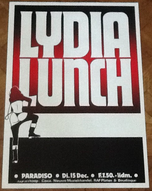 Lydia Lunch Original Concert Tour Gig Poster Paradiso Club Amsterdam 1981
