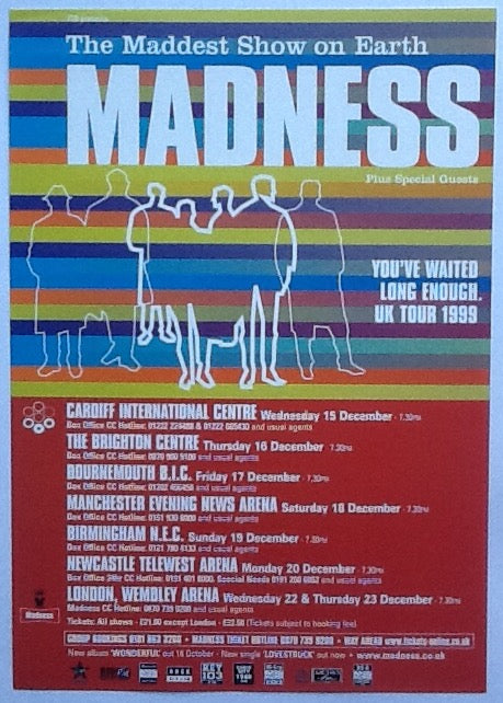 Madness Original Concert Handbill Flyer You’ve Waited Long Enough UK Tour 1999