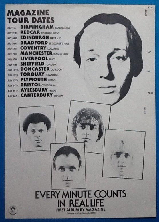 Magazine Original Concert - Album Promo Handbill Flyer UK Tour Real Life 1978
