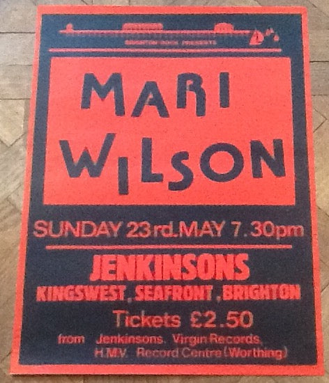 Mari Wilson Original Concert Tour Gig Poster Jenkinsons Brighton 1982