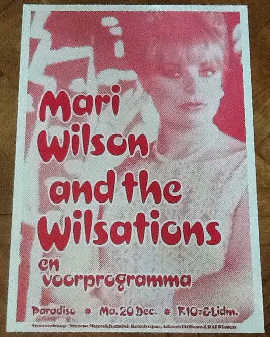 Mari Wilson and the Wilsations Original Concert Tour Gig Poster Paradiso Club Amsterdam 1982