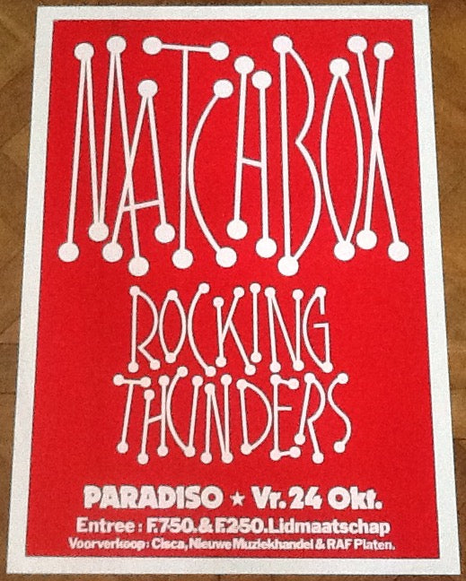 Matchbox Original Concert Tour Gig Poster Paradiso Club Amsterdam 1980