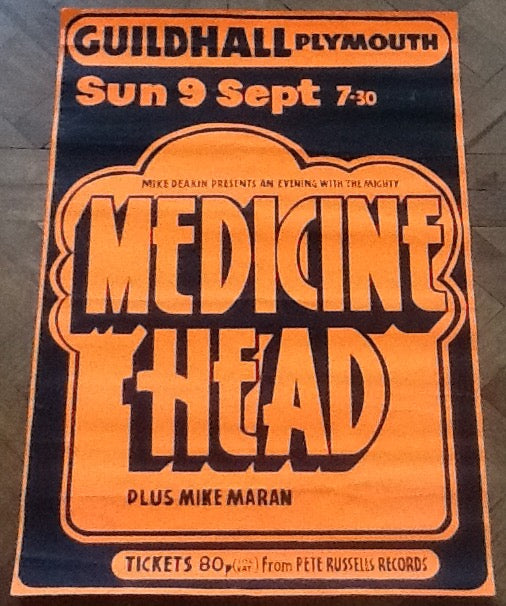 Medicine Head Original Concert Tour Gig Poster Guildhall Plymouth 1973