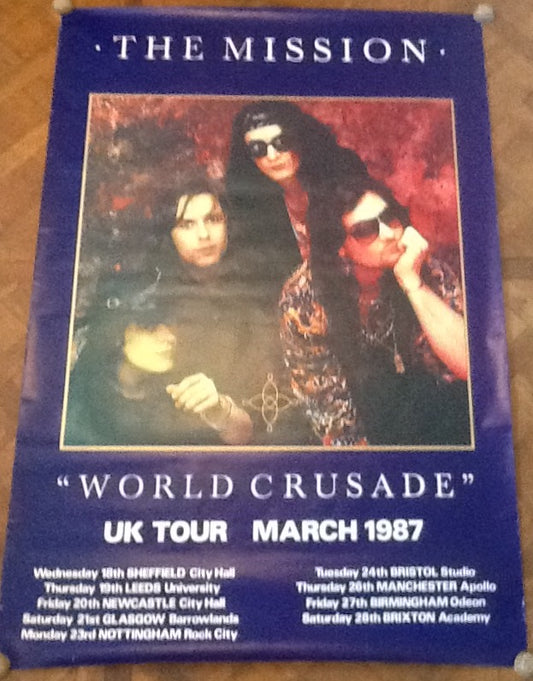 Mission Original Concert Tour Gig Poster World Crusade UK Tour 1987