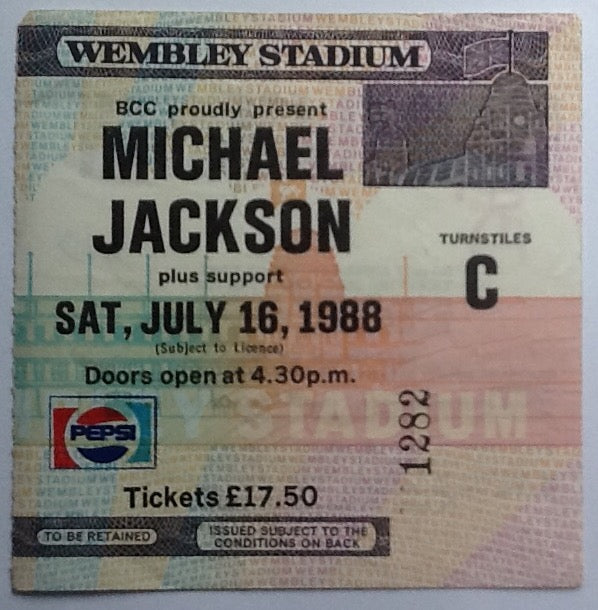 Michael Jackson Original Concert Programme & Ticket Bad World Tour Wembley Stadium London 1988