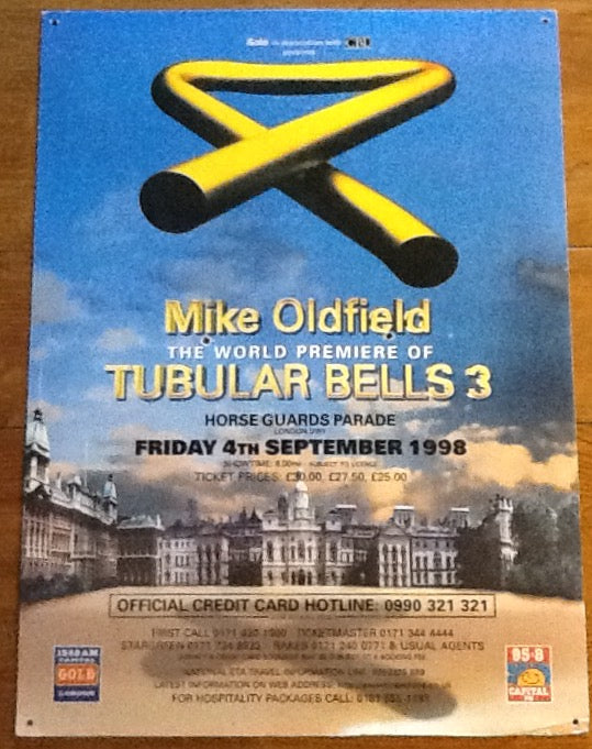 Mike Oldfield Original Card Concert Tour Gig Poster Horse Guards Parade London 1998