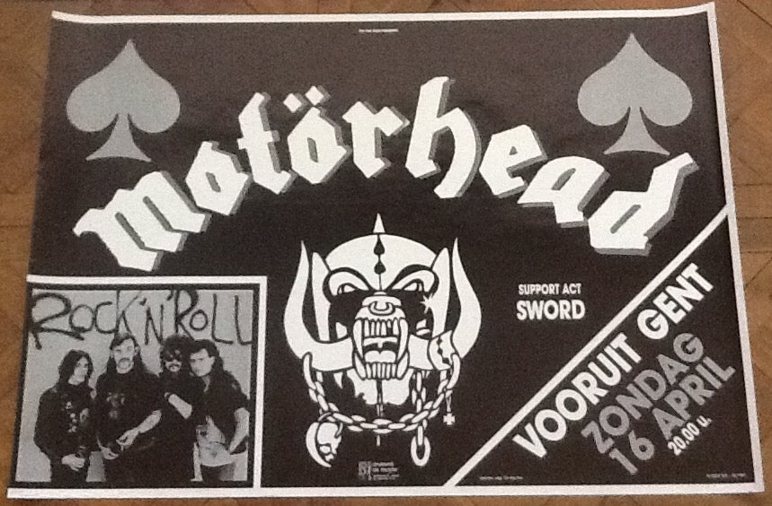 Motorhead Original Concert Tour Gig Poster Vooruit Arts Centre, Gent 1989