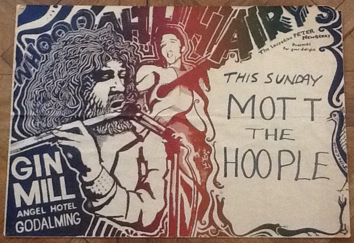 Mott The Hoople Original Concert Tour Gig Poster Gin Mill Godalming 1970