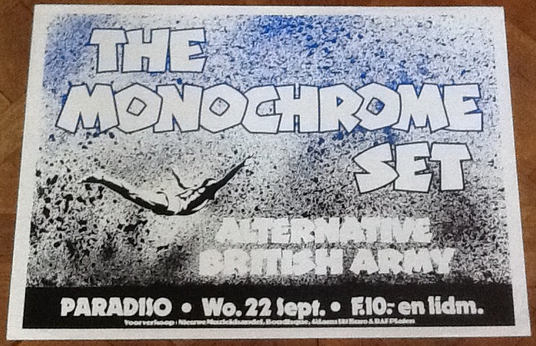 Monochrome Set Original Concert Tour Gig Poster Paradiso Club Amsterdam 1982