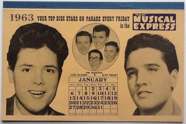 Elvis Presley Cliff Richard New Musical Express NME Calendar 1963