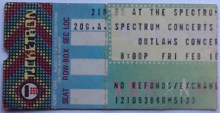 Outlaws Molly Hatchet Original Used Concert Ticket Spectrum Philadelphia 1979