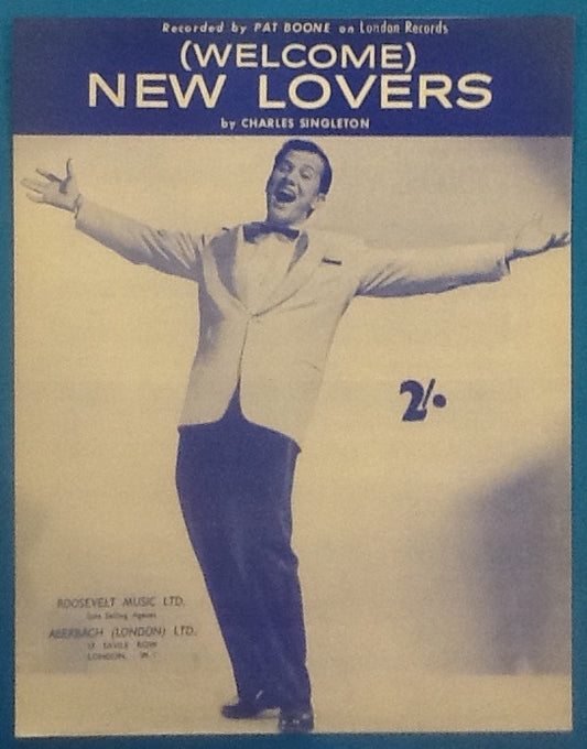 Pat Boone (Welcome) New Lovers Original Mint Sheet Music 1960