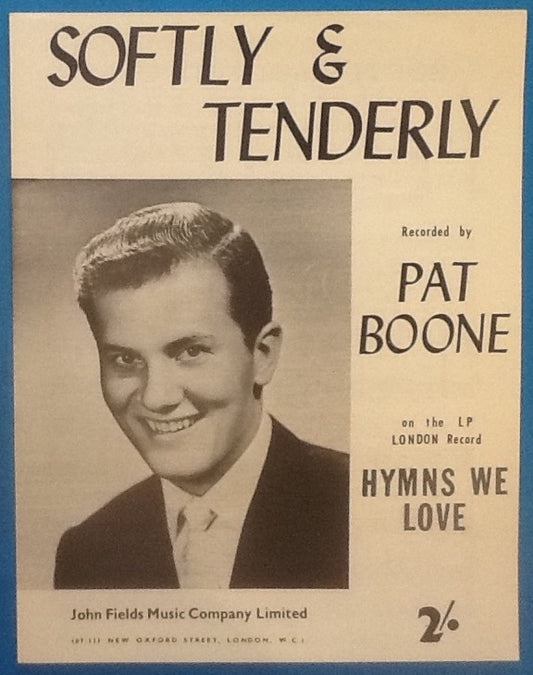 Pat Boone Softly & Tenderly Original Mint Sheet Music 1958