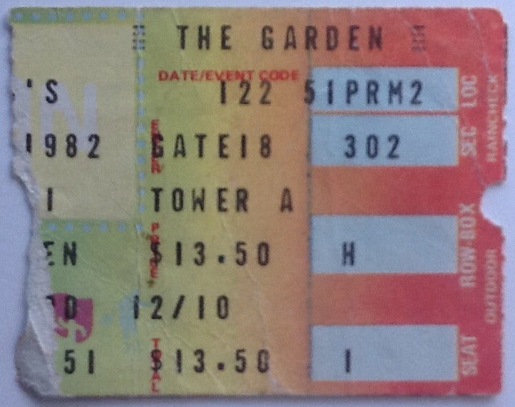 Police Original Used Concert Ticket Madison Square Garden New York 1982