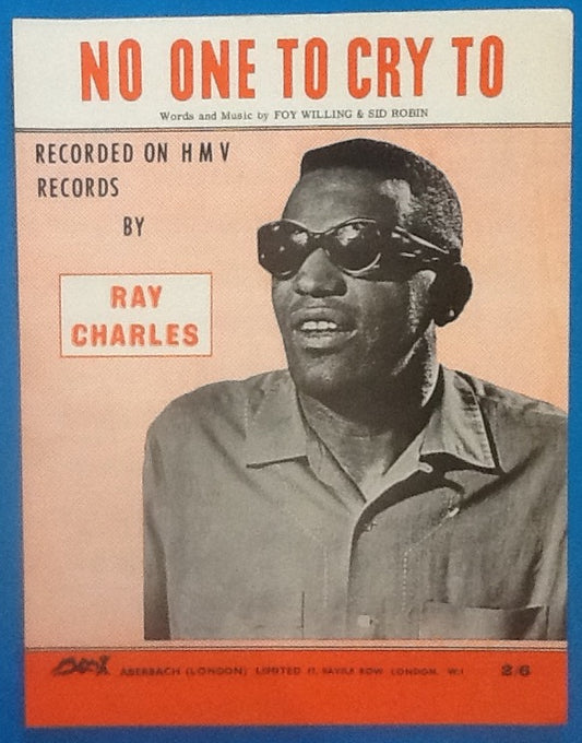 Ray Charles No One To Cry To Original Mint Sheet Music 1964