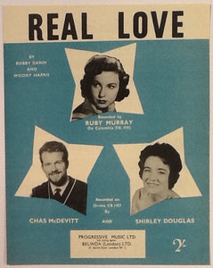 Ruby Murray Chas McDevitt Shirley Douglas Real Love Original Mint Sheet Music 1958