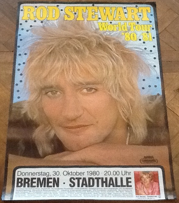 Rod Stewart Original Concert Tour Gig Poster Stadthalle Bremen 1980