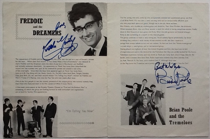 Roy Orbison Freddie & the Dreamers Brian Poole Original Signed Concert Programme UK TOur 1963