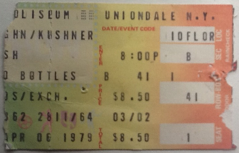 Rush Original Used Concert Ticket Nassau Veterans Memorial Coliseum Uniondale 1979